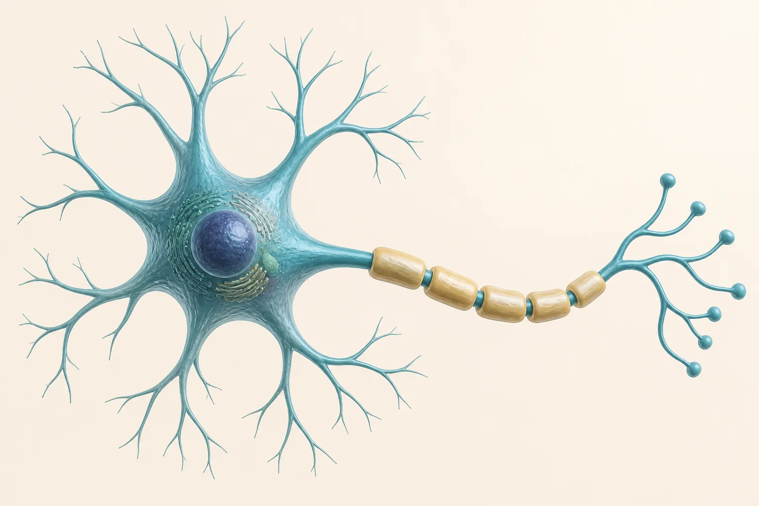 Ilustração educativa de neurônios.