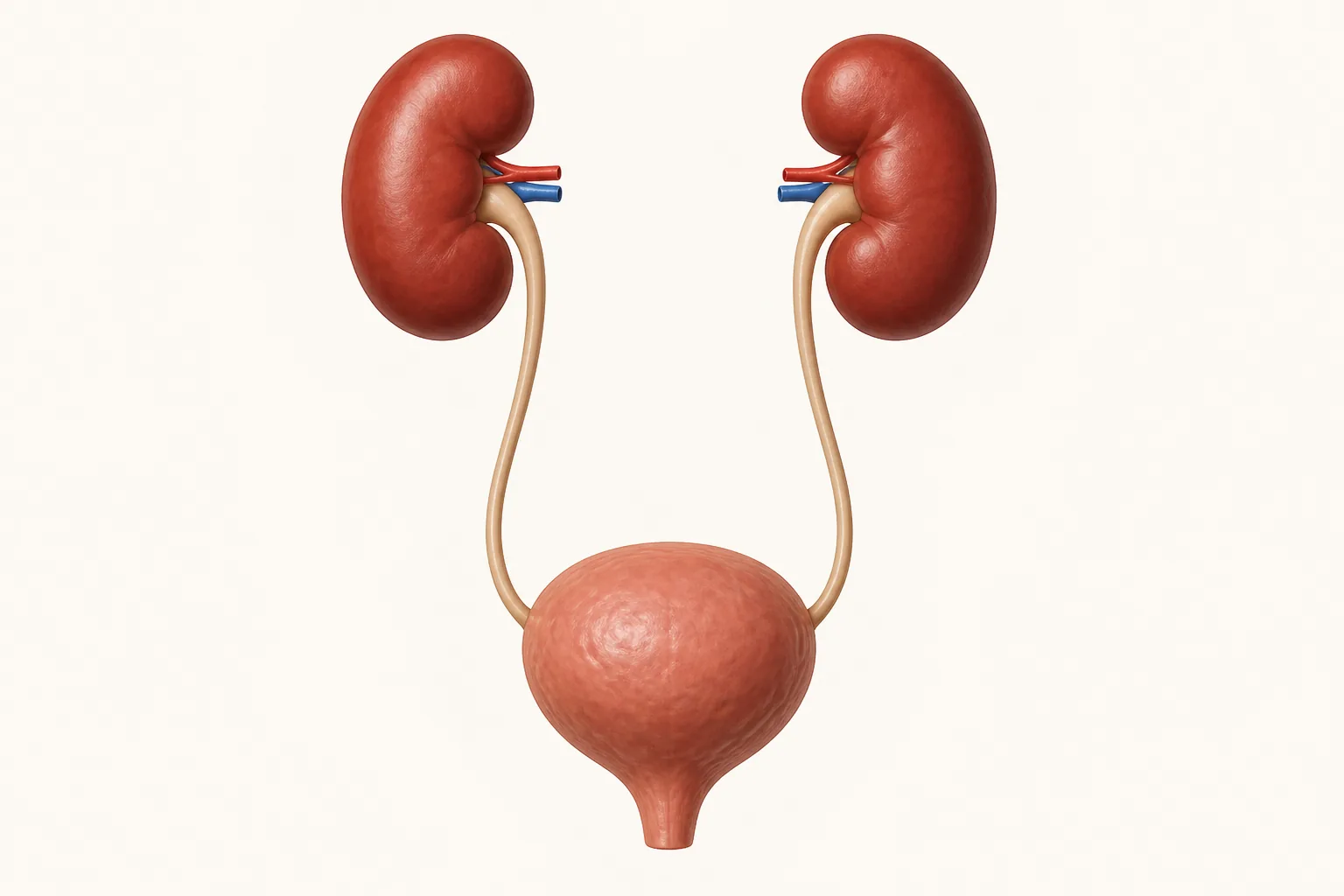 Ilustração educativa de sistema urinário.
